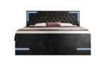 Lade das Bild in den Galerie-Viewer, Carlotta Boxspringbett: Luxuriöses Samtbett mit LED, Stauraum und USB-Anschluss