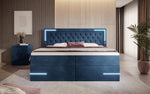 Lade das Bild in den Galerie-Viewer, Carlotta Boxspringbett: Luxuriöses Samtbett mit LED, Stauraum und USB-Anschluss