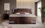 Lade das Bild in den Galerie-Viewer, Carlotta Boxspringbett: Luxuriöses Samtbett mit LED, Stauraum und USB-Anschluss