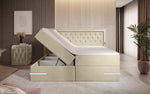 Lade das Bild in den Galerie-Viewer, Carlotta Boxspringbett: Luxuriöses Samtbett mit LED, Stauraum und USB-Anschluss