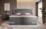 Lade das Bild in den Galerie-Viewer, Carlotta Boxspringbett: Luxuriöses Samtbett mit LED, Stauraum und USB-Anschluss