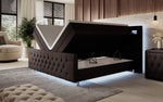 Lade das Bild in den Galerie-Viewer, Luxuriöses Elisa Boxspringbett: LED-Beleuchtung, Stauraum, Komfort, modernes Design