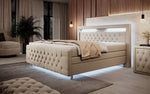 Lade das Bild in den Galerie-Viewer, Luxuriöses Elisa Boxspringbett: LED-Beleuchtung, Stauraum, Komfort, modernes Design