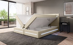 Lade das Bild in den Galerie-Viewer, Luxuriöses Boxspringbett Evelyn mit Stauraum, LED-Beleuchtung & Kunstlederbezug für erholsamen Schlaf