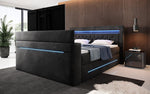 Lade das Bild in den Galerie-Viewer, Exklusives Boxspringbett Neptun mit TV-Lift, RGB-Beleuchtung und Samtbezug