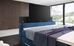 Lade das Bild in den Galerie-Viewer, Exklusives Boxspringbett Neptun mit TV-Lift, RGB-Beleuchtung und Samtbezug