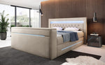Lade das Bild in den Galerie-Viewer, Exklusives Boxspringbett Neptun mit TV-Lift, RGB-Beleuchtung und Samtbezug