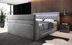 Lade das Bild in den Galerie-Viewer, Exklusives Boxspringbett Neptun mit TV-Lift, RGB-Beleuchtung und Samtbezug