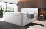 Lade das Bild in den Galerie-Viewer, Exklusives Boxspringbett Neptun mit TV-Lift, RGB-Beleuchtung und Samtbezug