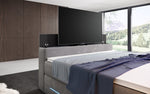 Lade das Bild in den Galerie-Viewer, Exklusives Boxspringbett Neptun mit TV-Lift, RGB-Beleuchtung und Samtbezug