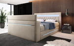 Lade das Bild in den Galerie-Viewer, Exklusives Boxspringbett Neptun mit TV-Lift, RGB-Beleuchtung und Samtbezug