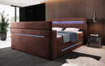 Lade das Bild in den Galerie-Viewer, Exklusives Boxspringbett Neptun mit TV-Lift, RGB-Beleuchtung und Samtbezug