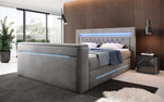 Lade das Bild in den Galerie-Viewer, Exklusives Boxspringbett Neptun mit TV-Lift, RGB-Beleuchtung und Samtbezug