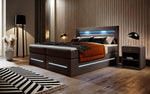 Lade das Bild in den Galerie-Viewer, Boxspringbett Sevilla: Modernes Design, LED-Beleuchtung, Integrierter Stauraum & Komfort-Matratze