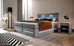 Lade das Bild in den Galerie-Viewer, Boxspringbett Sevilla: Modernes Design, LED-Beleuchtung, Integrierter Stauraum & Komfort-Matratze