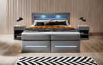 Lade das Bild in den Galerie-Viewer, Boxspringbett Sevilla: Modernes Design, LED-Beleuchtung, Integrierter Stauraum & Komfort-Matratze