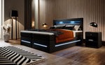 Lade das Bild in den Galerie-Viewer, Boxspringbett Sevilla: Modernes Design, LED-Beleuchtung, Integrierter Stauraum & Komfort-Matratze