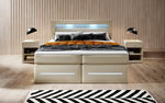 Lade das Bild in den Galerie-Viewer, Boxspringbett Sevilla: Modernes Design, LED-Beleuchtung, Integrierter Stauraum & Komfort-Matratze