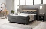 Lade das Bild in den Galerie-Viewer, Luxus Boxspringbett Tesero mit Integriertem Stauraum, USB-Ladeanschlüssen und RGB-LED-Beleuchtung