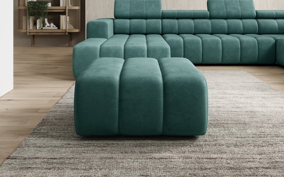 Designer Samt Beistellhocker Aurora: Eleganter Polsterhocker für Luxuriöse Wohnräume