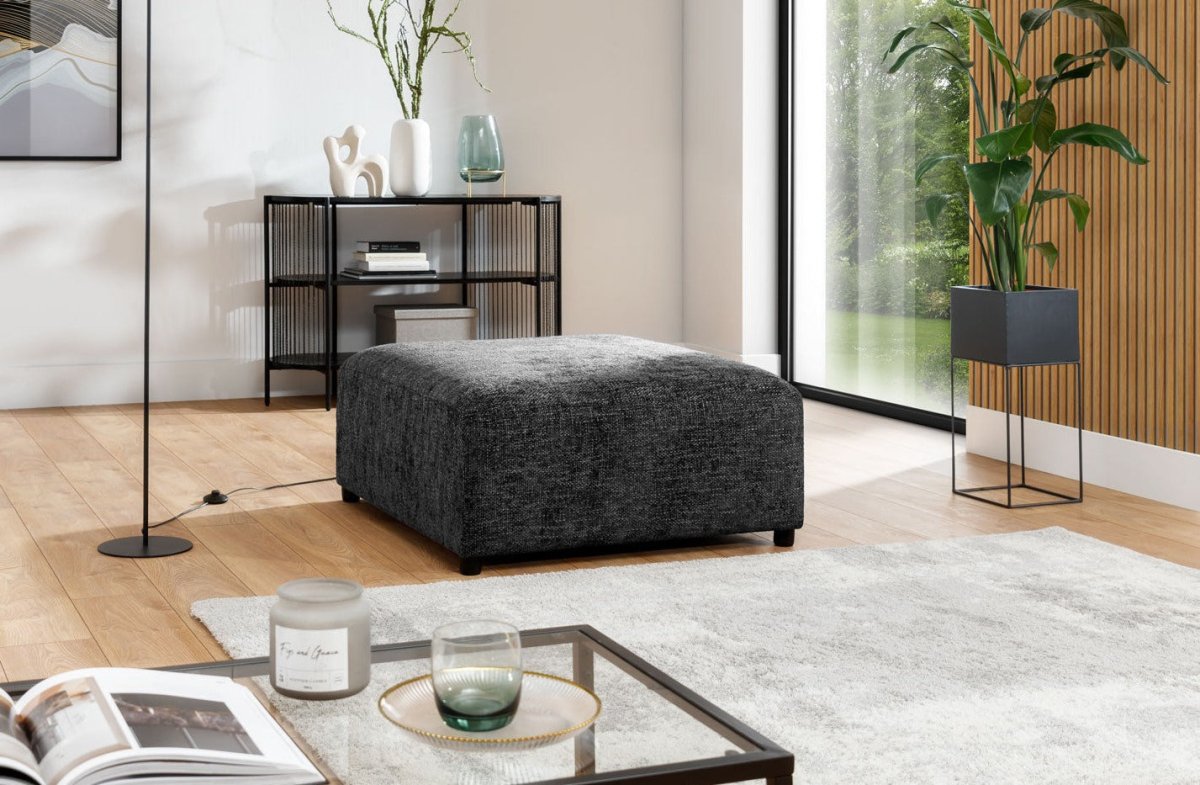 Eleganter Designer Beistellhocker Napoli aus Samtstoff – Luxus für Ihr Zuhause