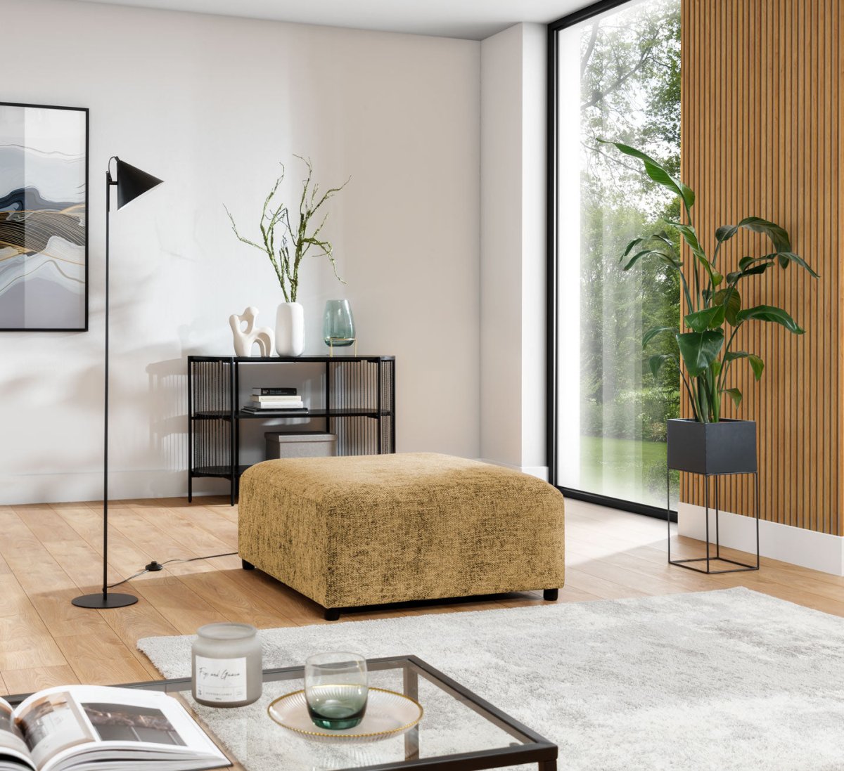 Eleganter Designer Beistellhocker Napoli aus Samtstoff – Luxus für Ihr Zuhause