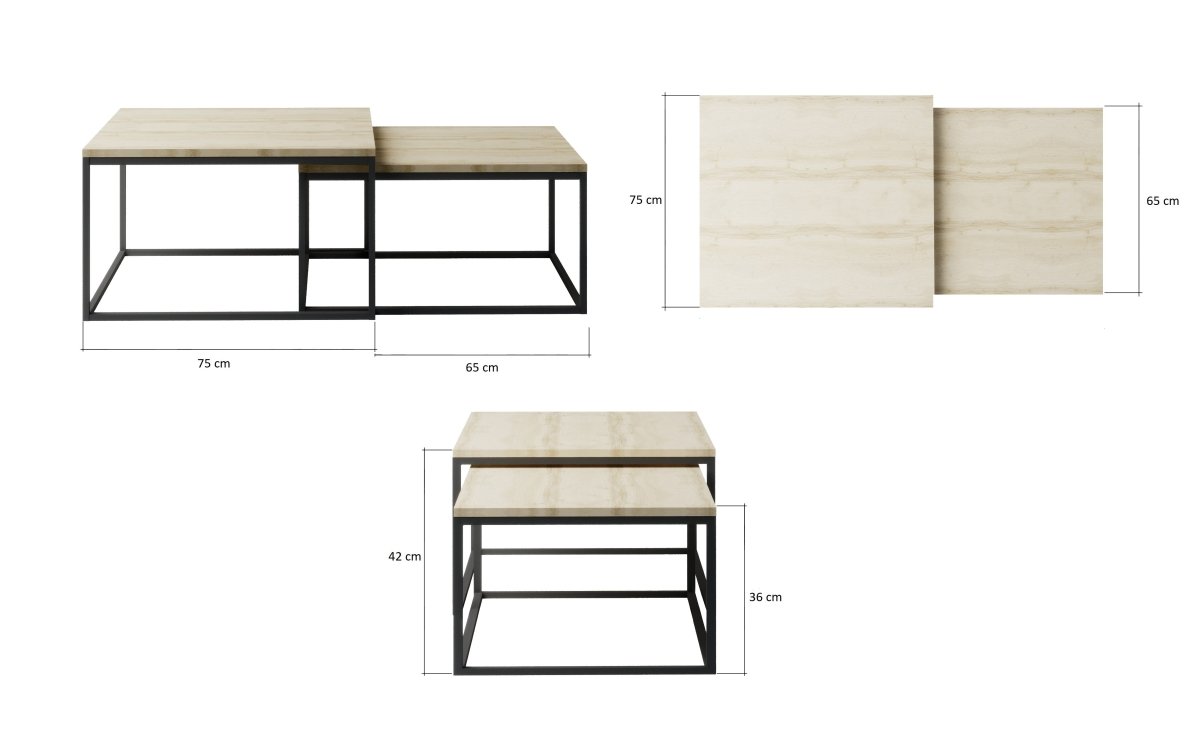 Eleganter 2-in-1 Design Couchtisch Claire – Sonoma Eiche für Modernes Wohnen
