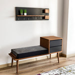 Lade das Bild in den Galerie-Viewer, Elegante Designer Garderobe Corsico: Multifunktionale Sitzbank, Haken & Ablage für Flur