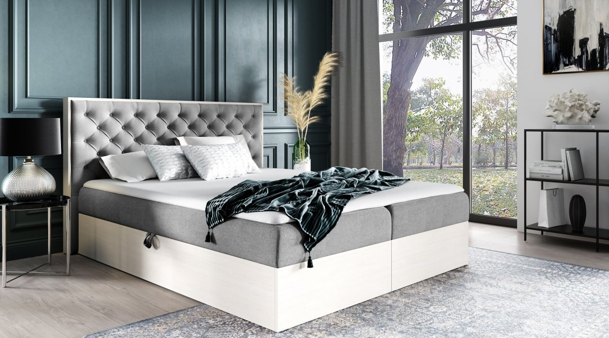 Designer Holzbett Neola mit Stauraum: Modernes Massivholz-Bettgestell, elegant, funktional, stilvoll