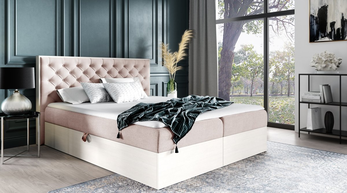 Designer Holzbett Neola mit Stauraum: Modernes Massivholz-Bettgestell, elegant, funktional, stilvoll