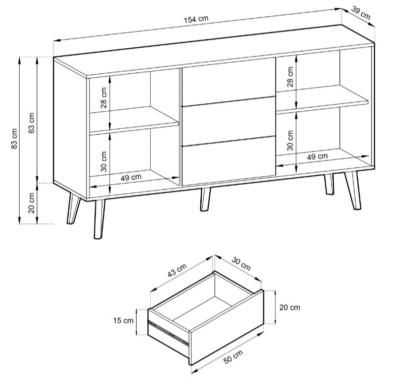 Elegante Designer Kommode Celio: Luxuriöses Schlafzimmer Sideboard mit Viel Stauraum