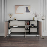Lade das Bild in den Galerie-Viewer, Luxuriöse Designer Kommode Clara: Modernes Sideboard mit Türen, offenen Fächern