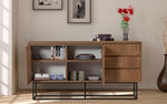 Lade das Bild in den Galerie-Viewer, Elegante Designer Kommode Genua: Walnuss-Optik, Modernes Metallgestell, Geräumiger Stauraum