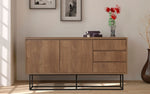 Lade das Bild in den Galerie-Viewer, Elegante Designer Kommode Genua: Walnuss-Optik, Modernes Metallgestell, Geräumiger Stauraum