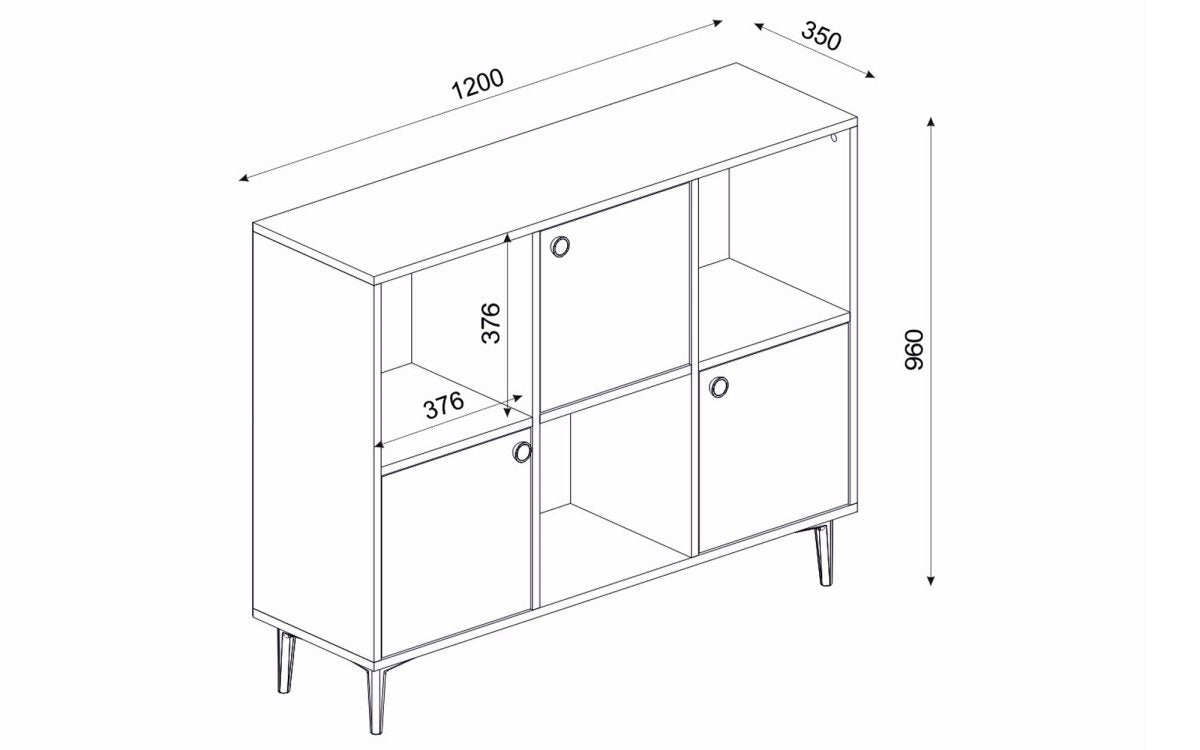 Elegante Designer Kommode Levico: Stilvolle Eichenoptik mit Vielseitigen Fächern