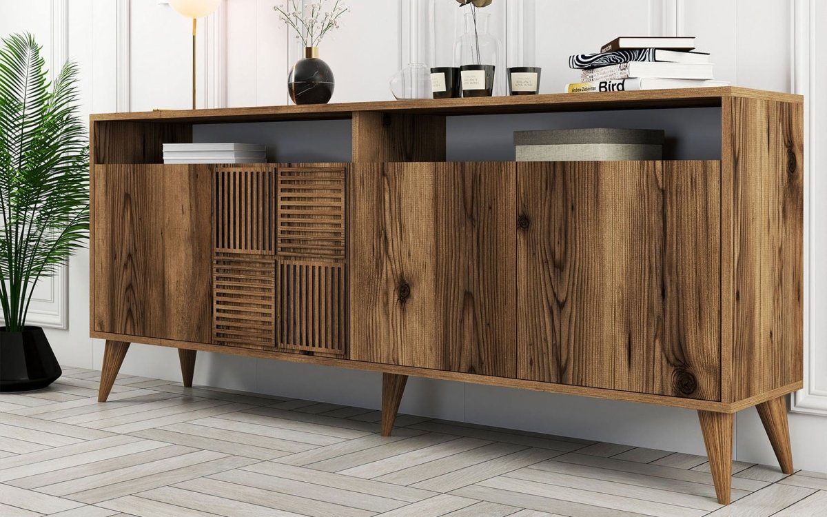 Elegante Designer Kommode Milan: Stilvolle Walnuss-Optik für modernes Wohnen