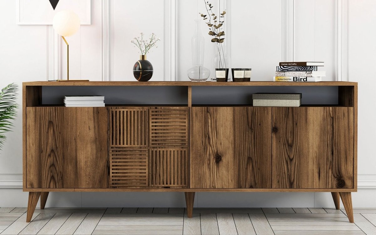 Elegante Designer Kommode Milan: Stilvolle Walnuss-Optik für modernes Wohnen