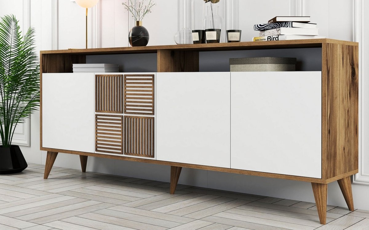 Elegante Designer Kommode Milan: Stilvolle Walnuss-Optik für modernes Wohnen