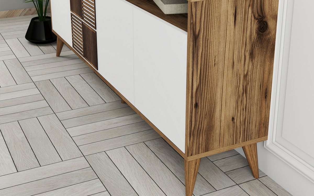 Elegante Designer Kommode Milan: Stilvolle Walnuss-Optik für modernes Wohnen