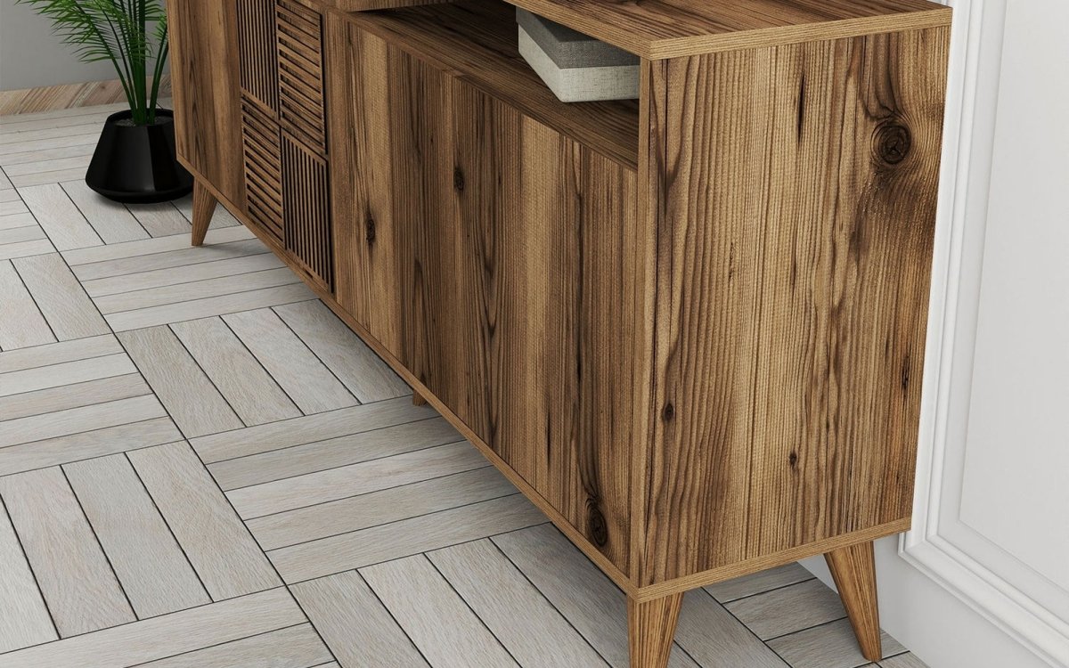 Elegante Designer Kommode Milan: Stilvolle Walnuss-Optik für modernes Wohnen