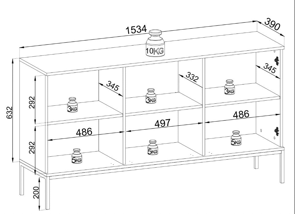 Elegante Designer Kommode Nayra mit Integrierter LED-Beleuchtung – Moderner Stauraum
