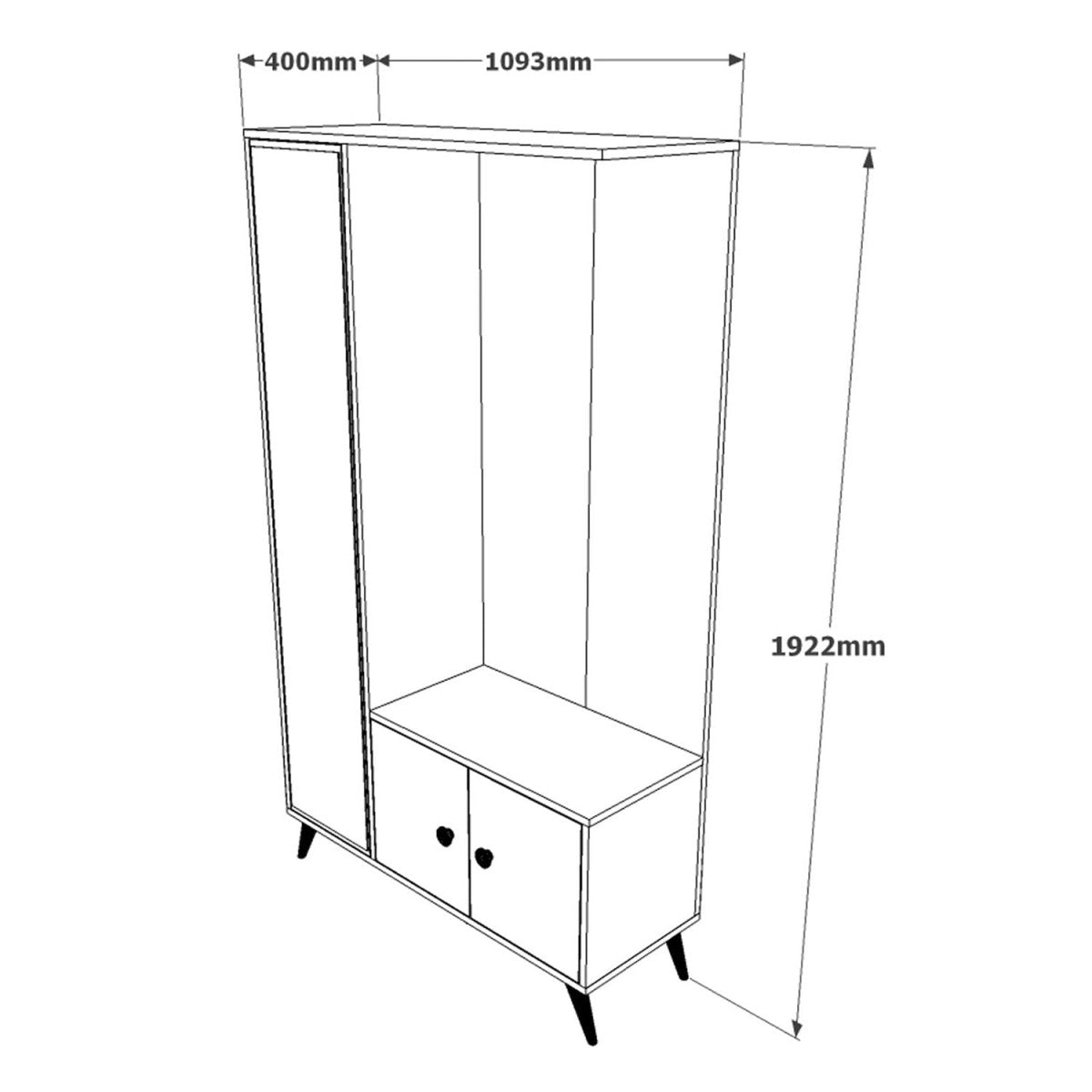 Elegante Sondrio Garderobe mit Spiegel: Stilvolles Flurmöbel für optimalen Stauraum
