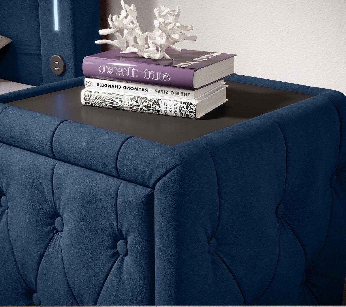 Designer Nachttisch Josy Samt – Luxuriöser Beistelltisch für Ihr Schlafzimmer