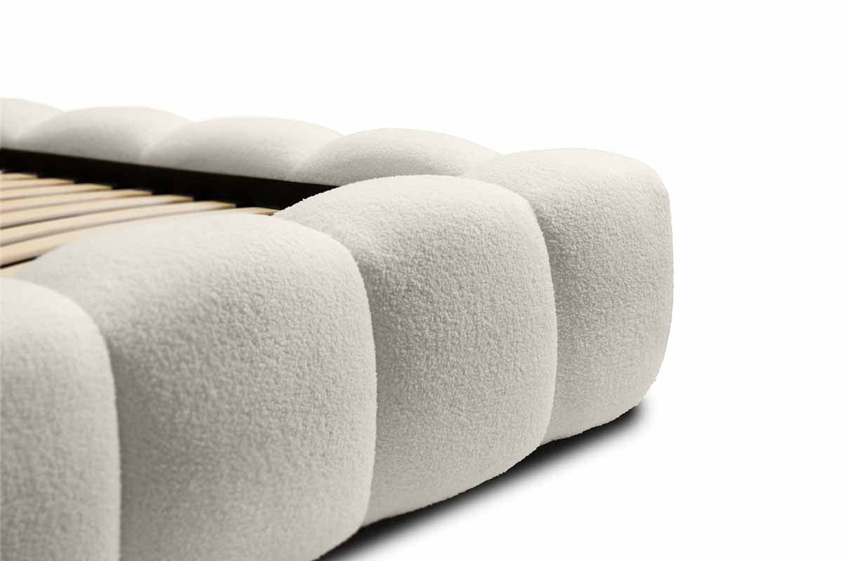 Designer Polsterbett Boston Bouclé mit Stauraum, Samtbezug, moderne Optik