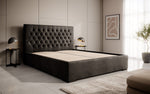 Lade das Bild in den Galerie-Viewer, Edles Chester Polsterbett mit Stauraum – Samtbezug, Komfort & clevere Aufbewahrung