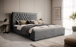 Lade das Bild in den Galerie-Viewer, Edles Chester Polsterbett mit Stauraum – Samtbezug, Komfort & clevere Aufbewahrung