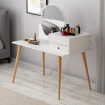 Lade das Bild in den Galerie-Viewer, Designer Schminktisch Angel: Eleganter Spiegel, Clevere Schubladen, Stilvolle Holzoptik