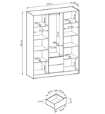Lade das Bild in den Galerie-Viewer, Niro Designer Kleiderschrank 155 cm: Eleganter Stauraum für Ihr Schlafzimmer