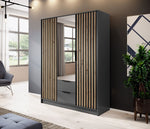 Lade das Bild in den Galerie-Viewer, Niro Designer Kleiderschrank 155 cm: Eleganter Stauraum für Ihr Schlafzimmer