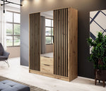 Lade das Bild in den Galerie-Viewer, Niro Designer Kleiderschrank 155 cm: Eleganter Stauraum für Ihr Schlafzimmer